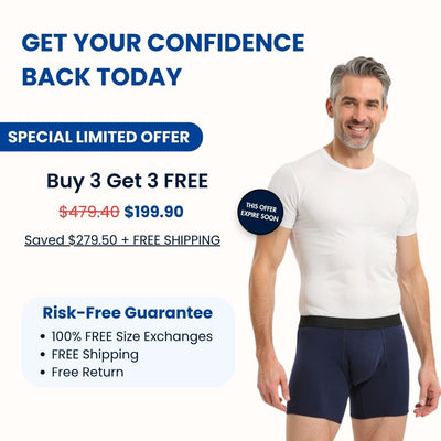 Men's Ultra-Absorbent Incontinence Boxer Briefs
